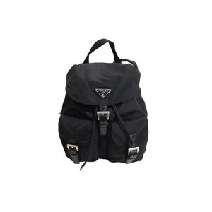 PRADA Backpack Daypack Triangle Logo Black